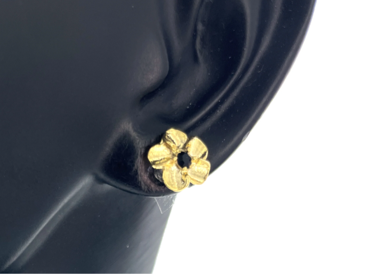 18K Gold Flower Stud Earrings