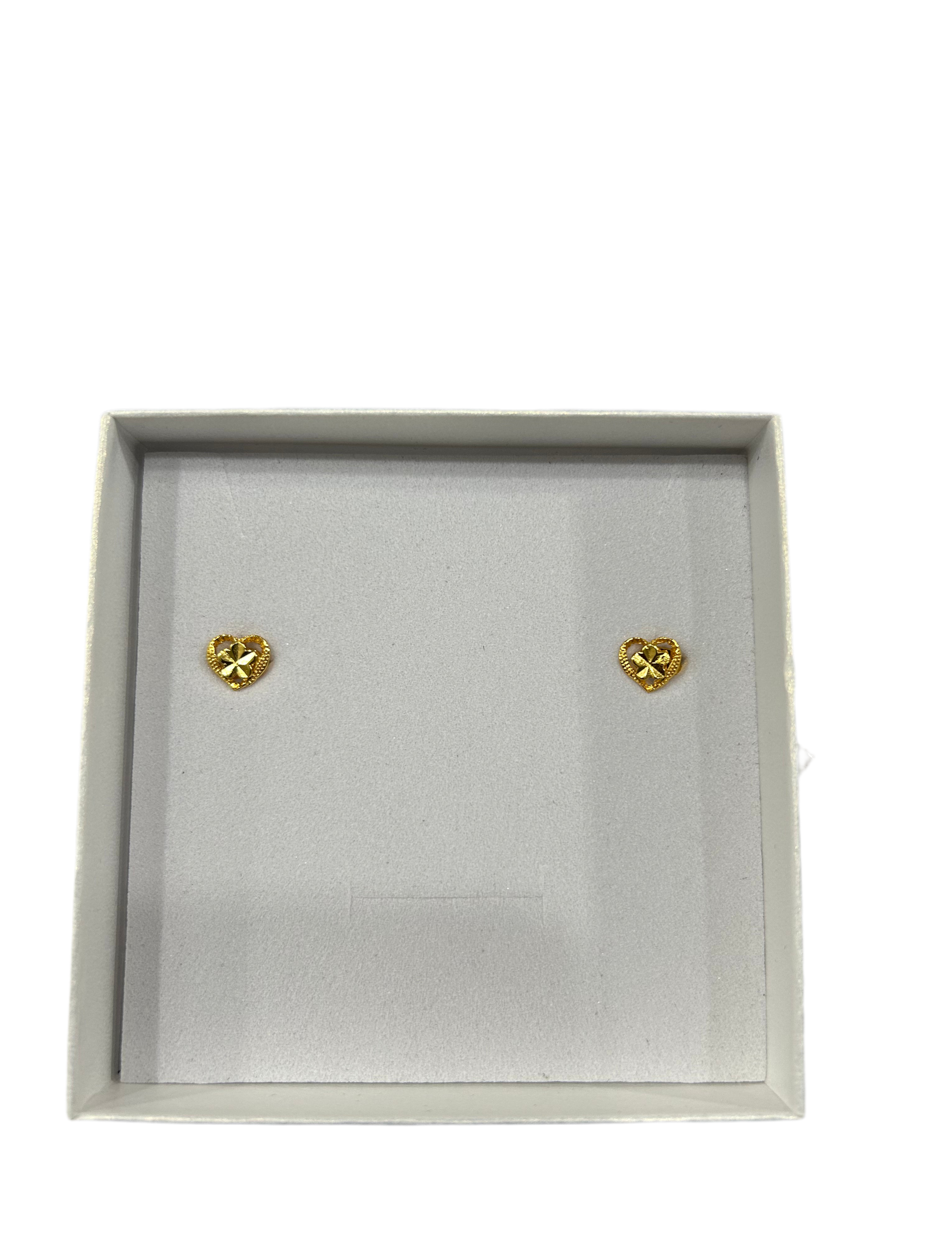 24K Gold Plated Heart Earrings