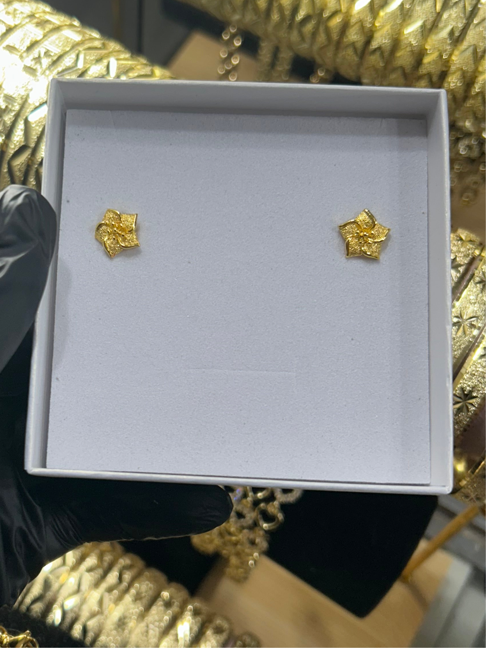 24K Gold Plated Flower Earrings