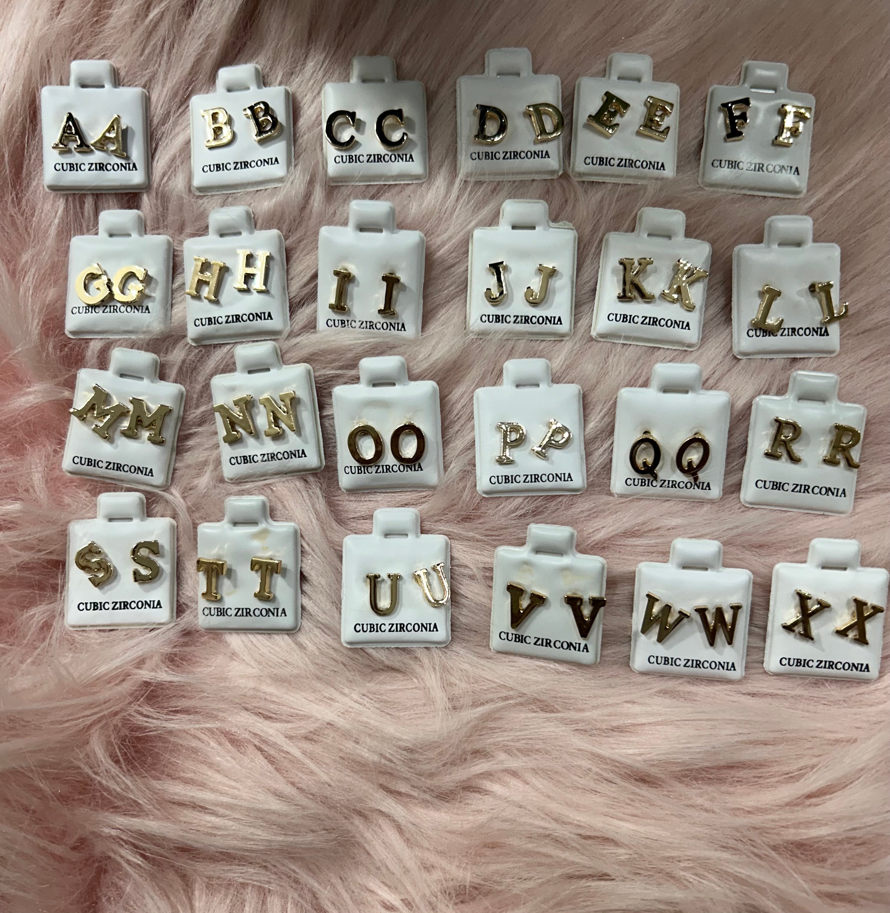 Gold Initial Stud Earrings