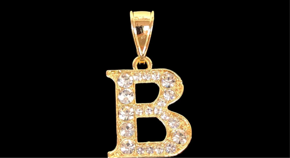 18K CZ Gold Initial Pendant