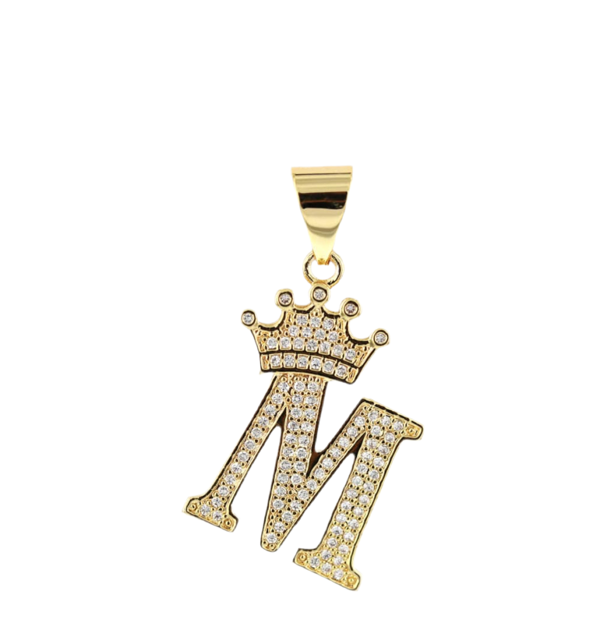 Gold Crown Initial Pendant
