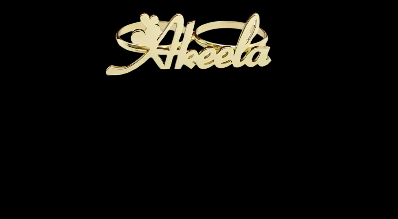 Two Finger 18K Gold Custom Name Ring