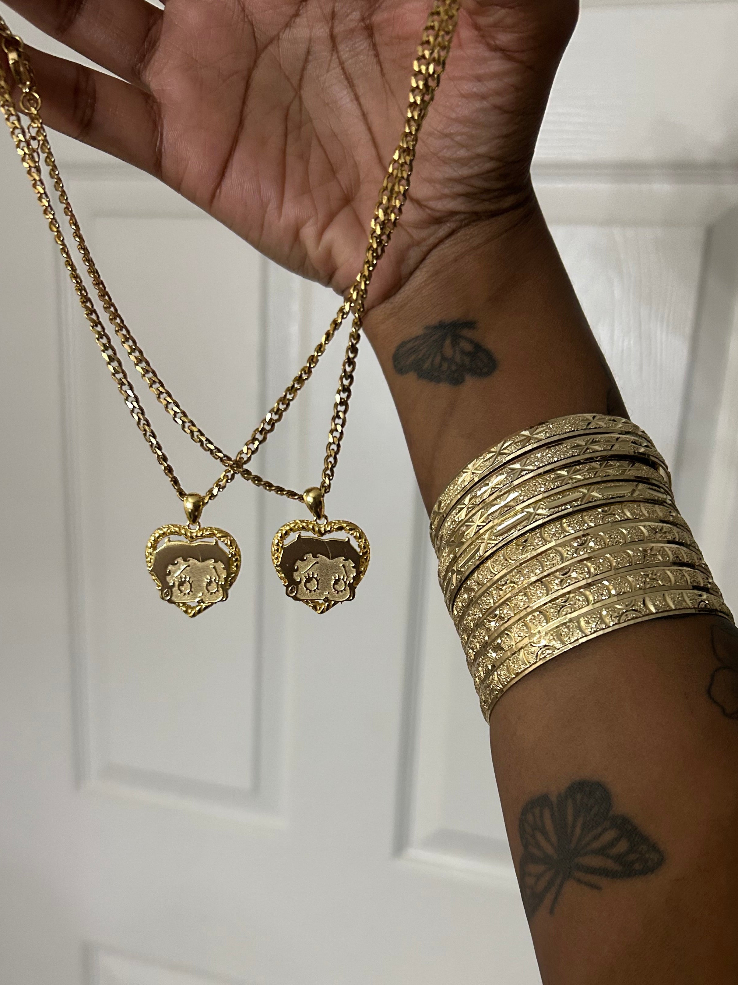 Betty Boop Heart Nugget Chain & Pendant