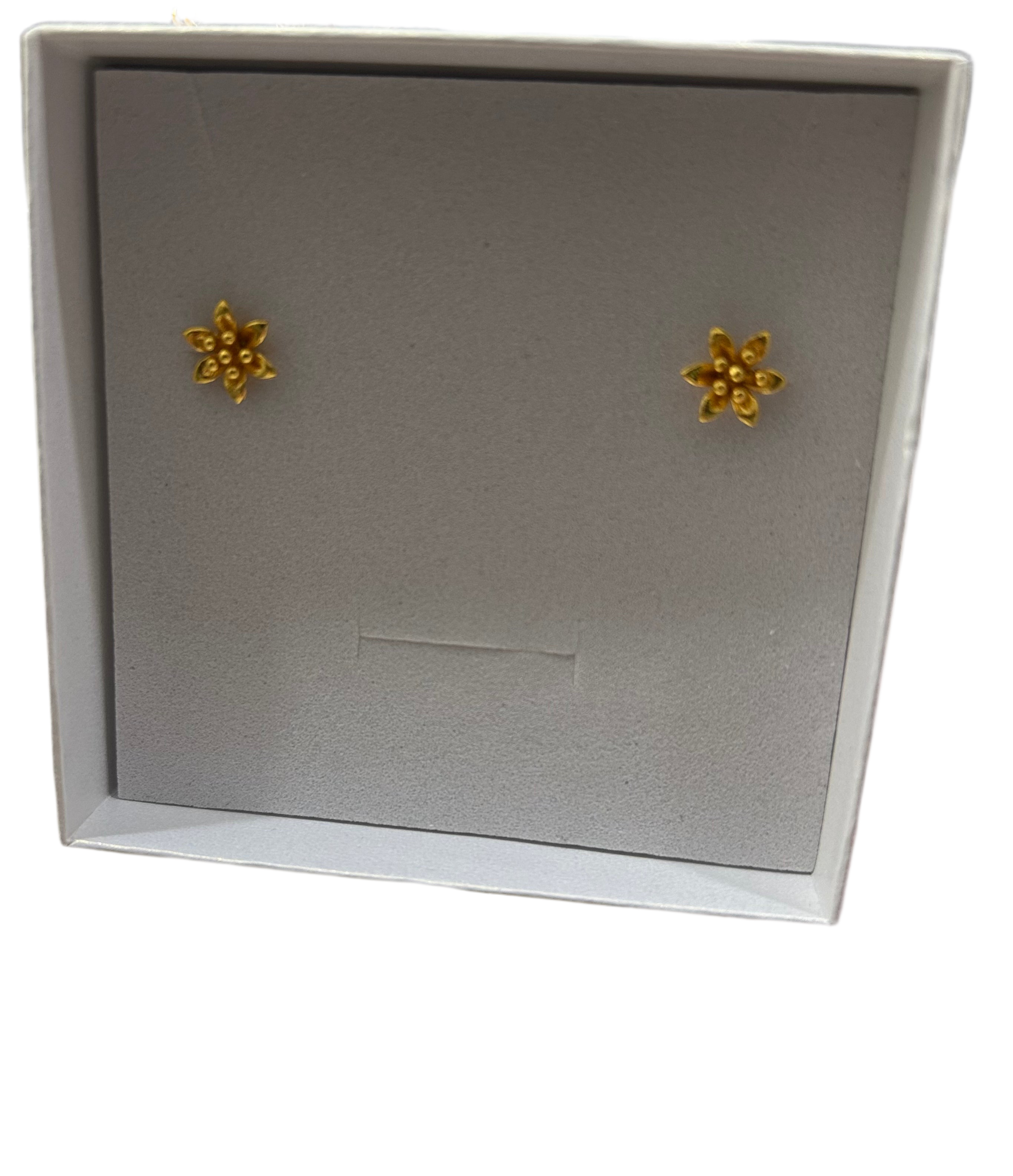 24K Gold Plated Flower Stud Earrings