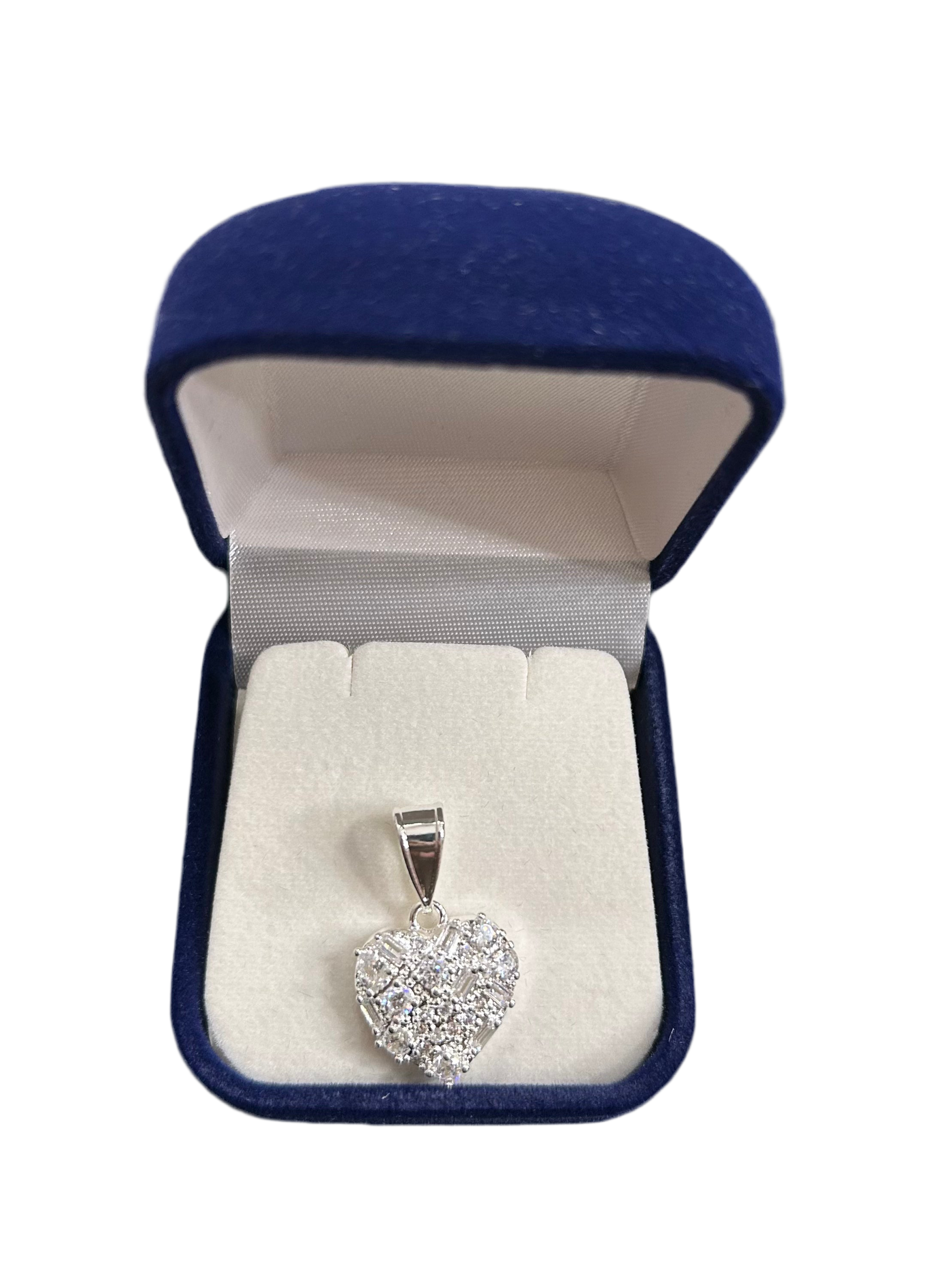 Silver Heart CZ Pendant