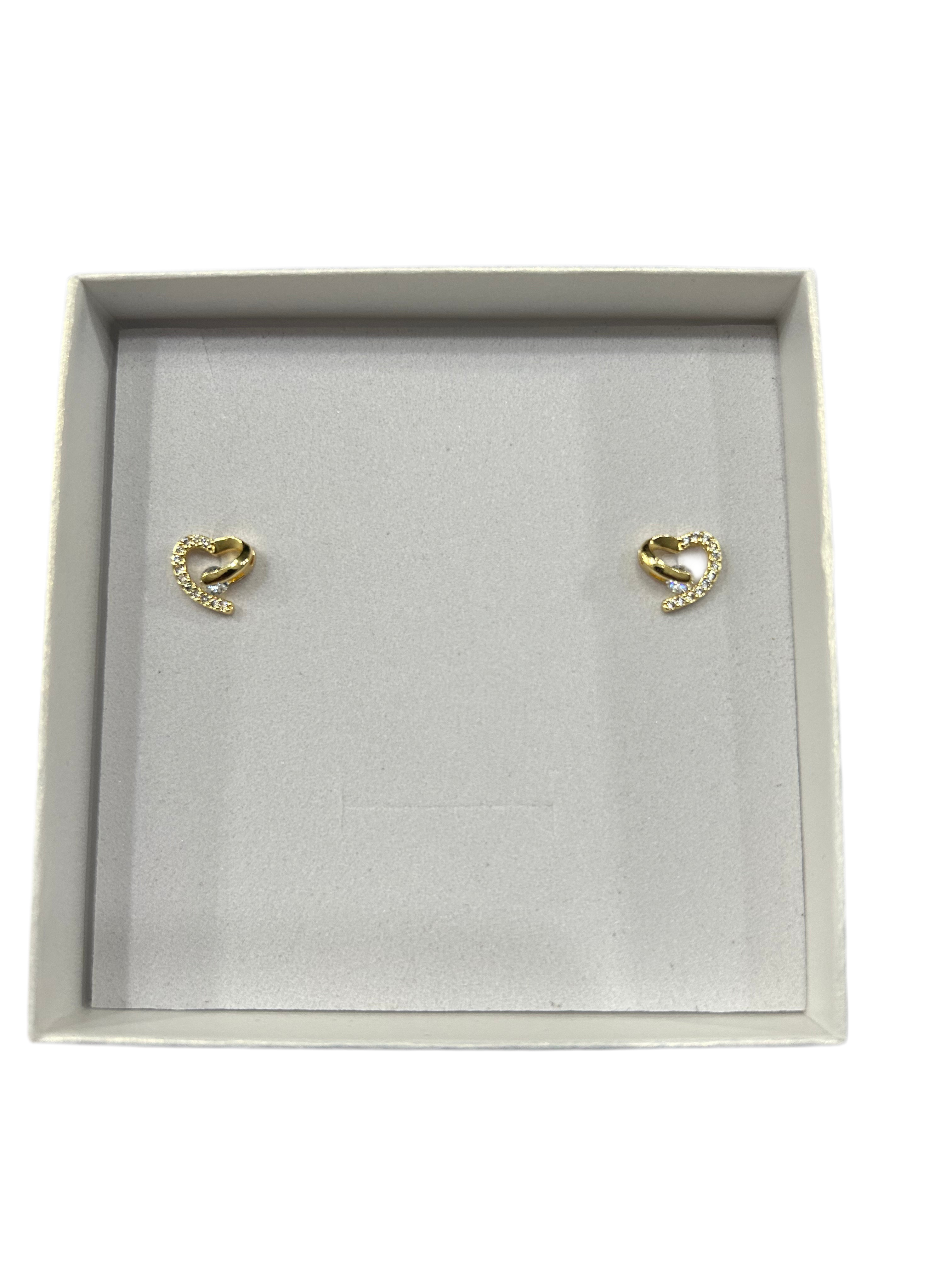 Heart Love Lock Stud Earrings