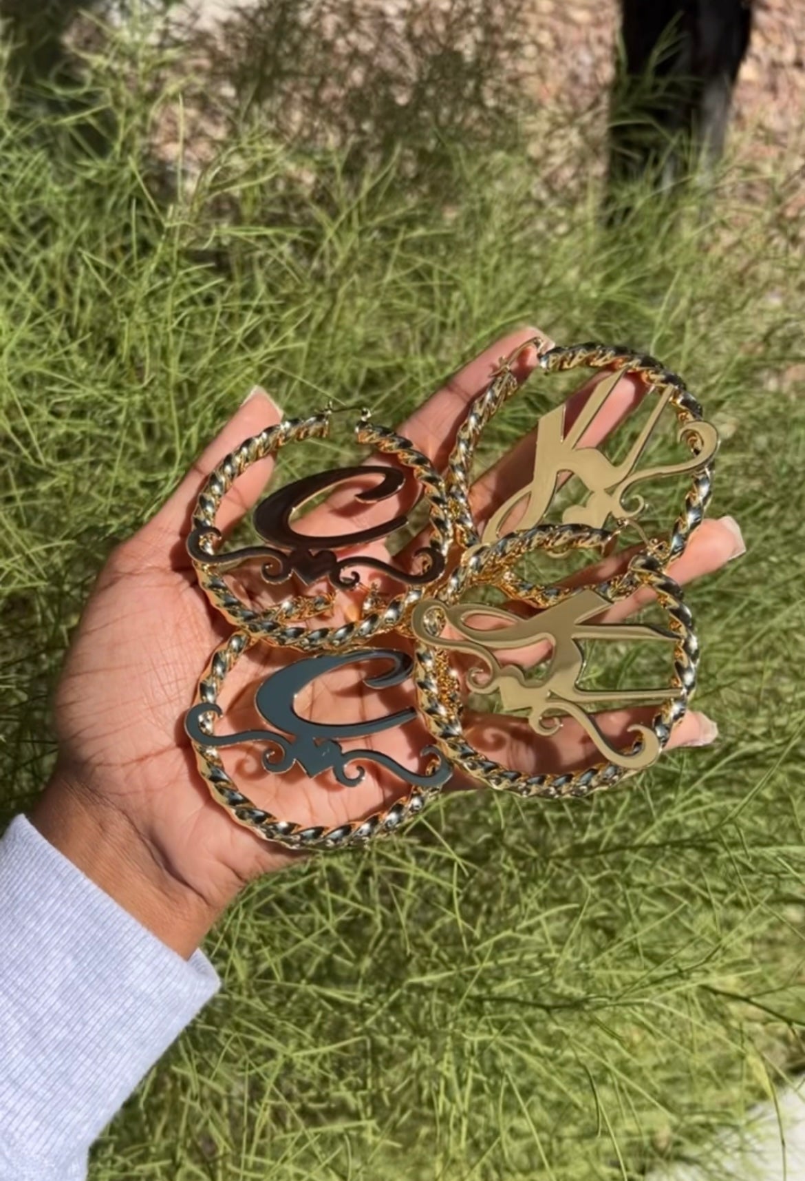 Gold Initial Hoops PRE-ORDER❗️