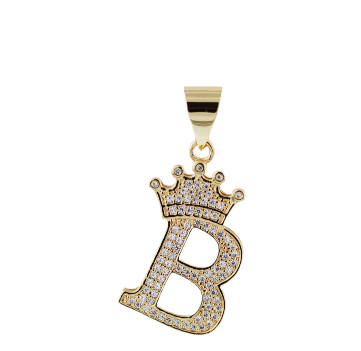 Gold Crown Initial Pendant