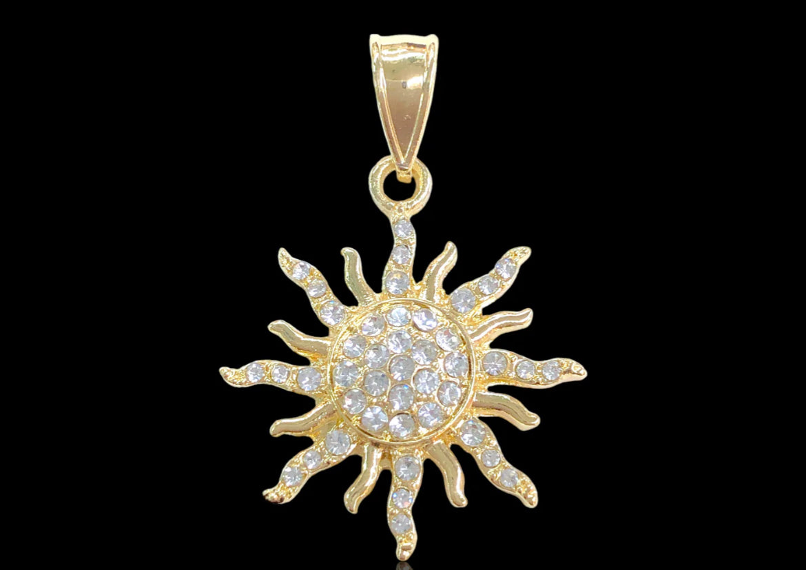 18K Gold Sun Pendant