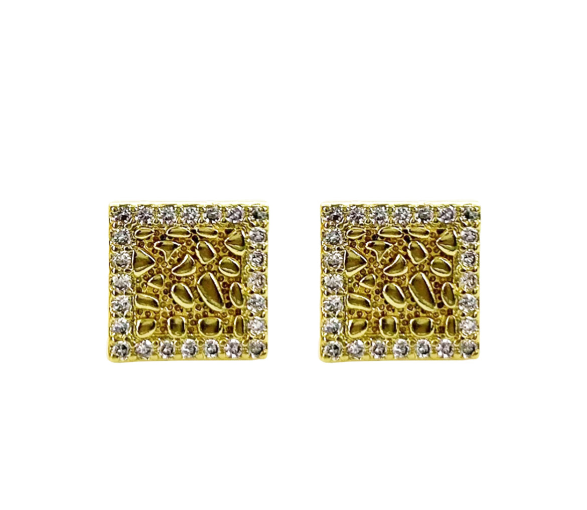 14K nugget earrings