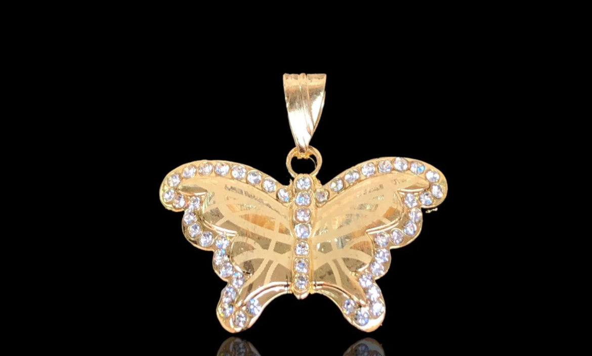 18K Gold Butterfly With CZ
