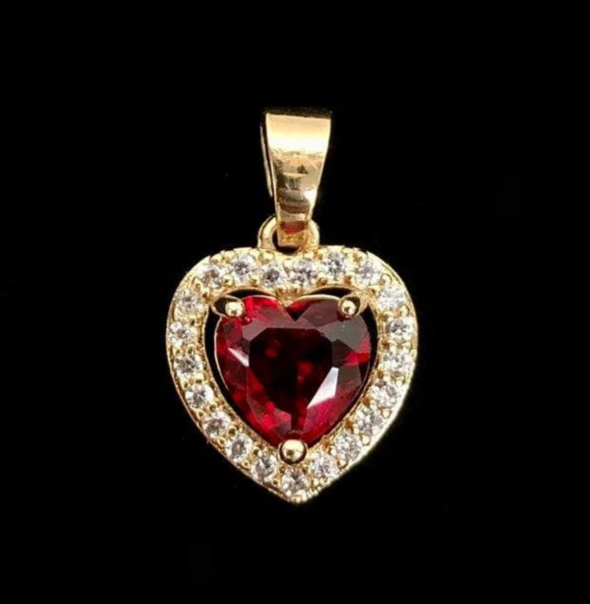18K Gold CZ Heart