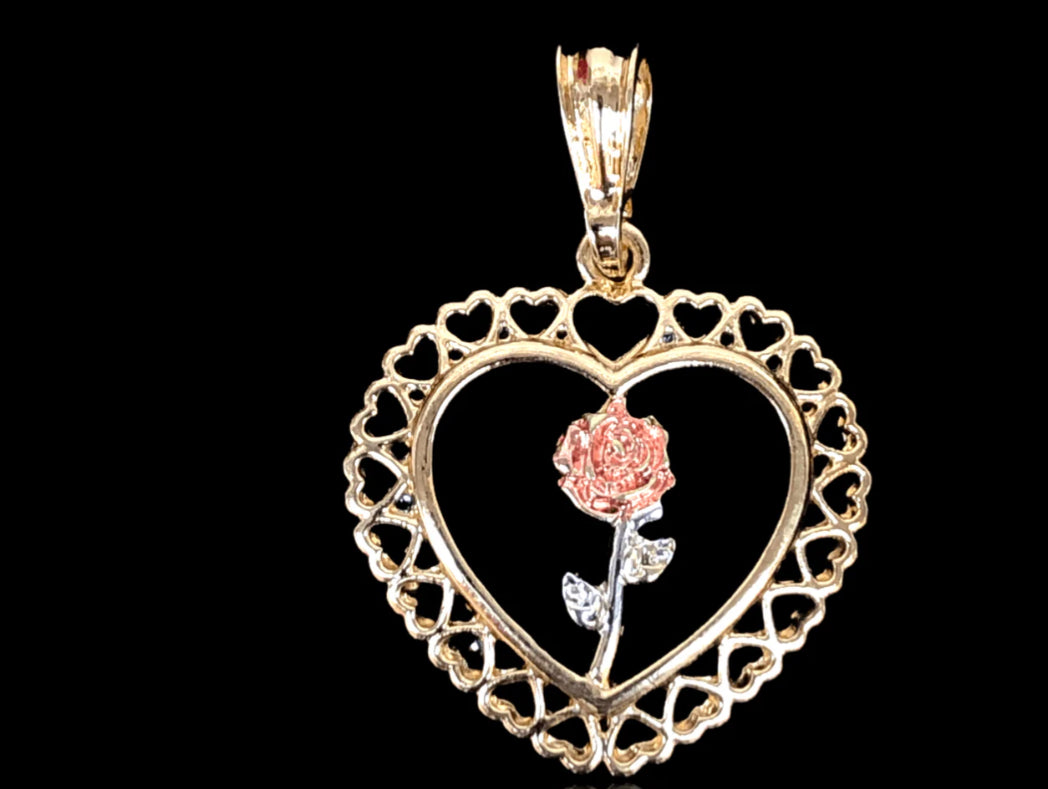18K Rose Hearted Pendant