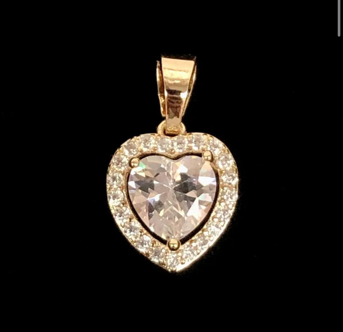 18K Gold CZ Heart