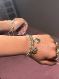 Floral Tri Color Nugget Beaded Bracelet