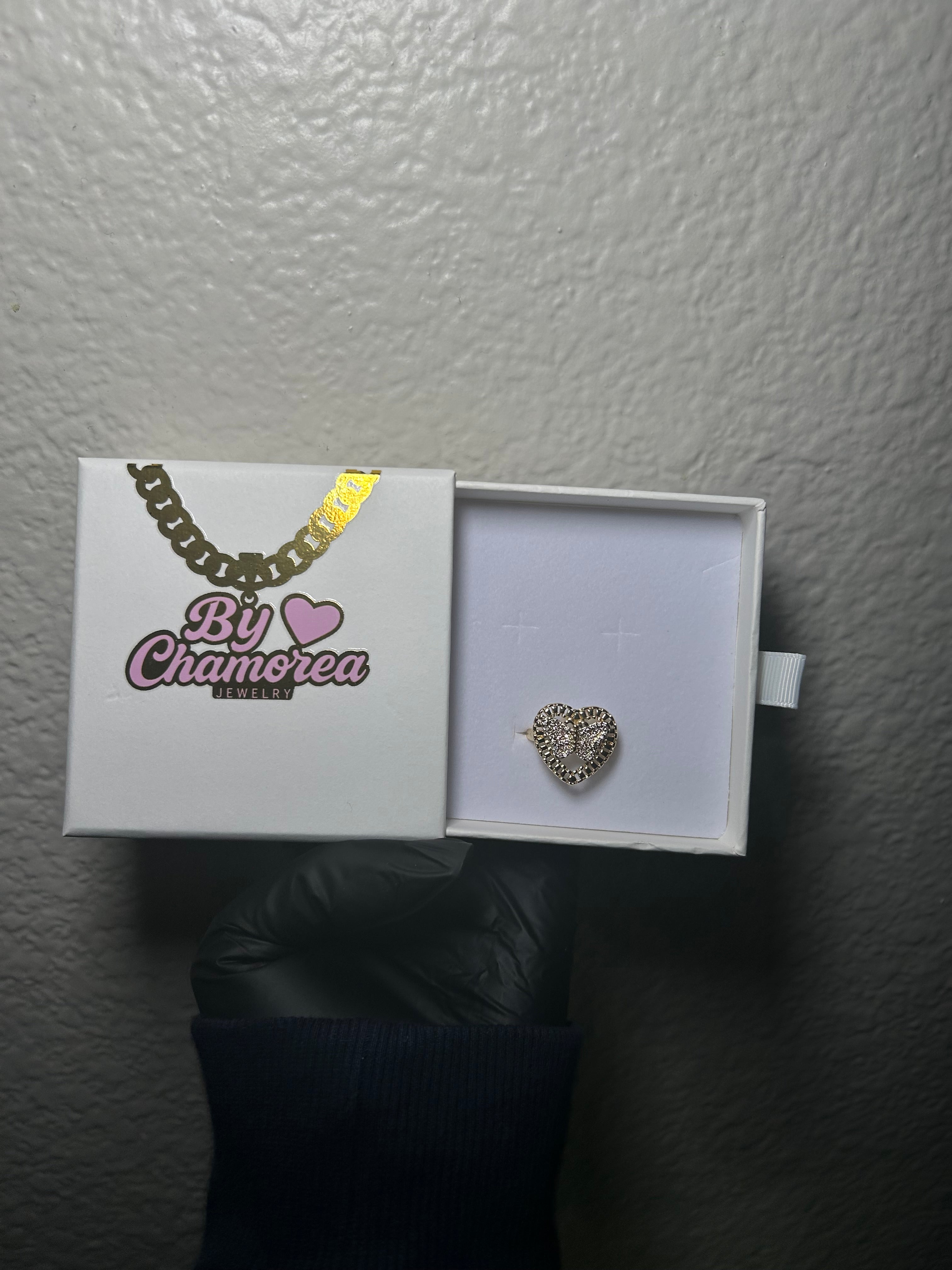 Butterfly CZ Rolex Heart Ring