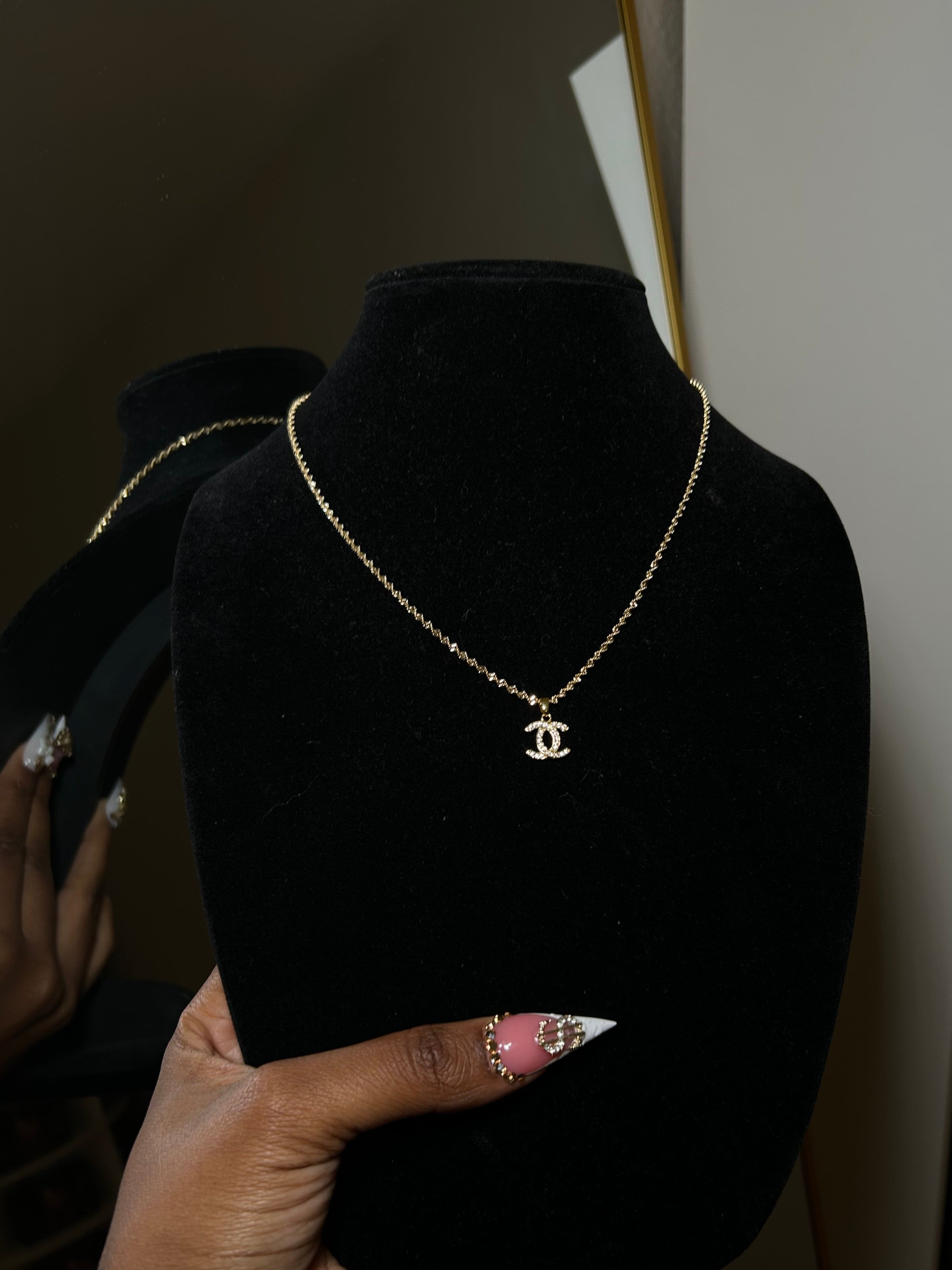 CZ CC Pendant & Chain