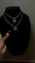 Open icy heart pendant & chain