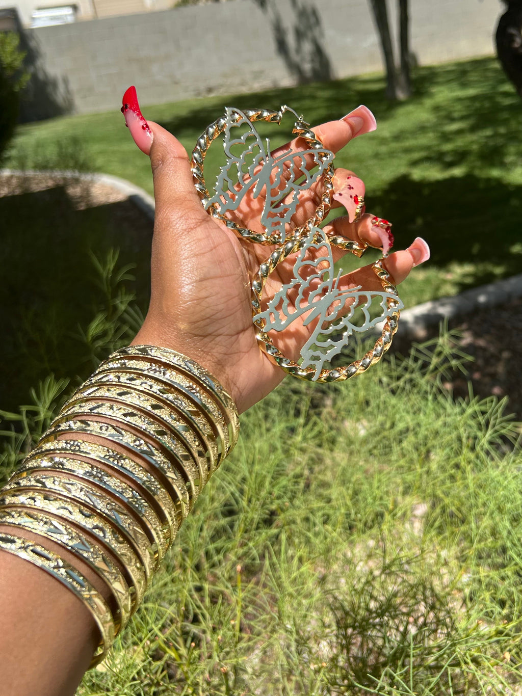 Butterfly Oversized Hoops