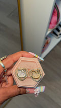 Large Cat Rolex Heart Studs