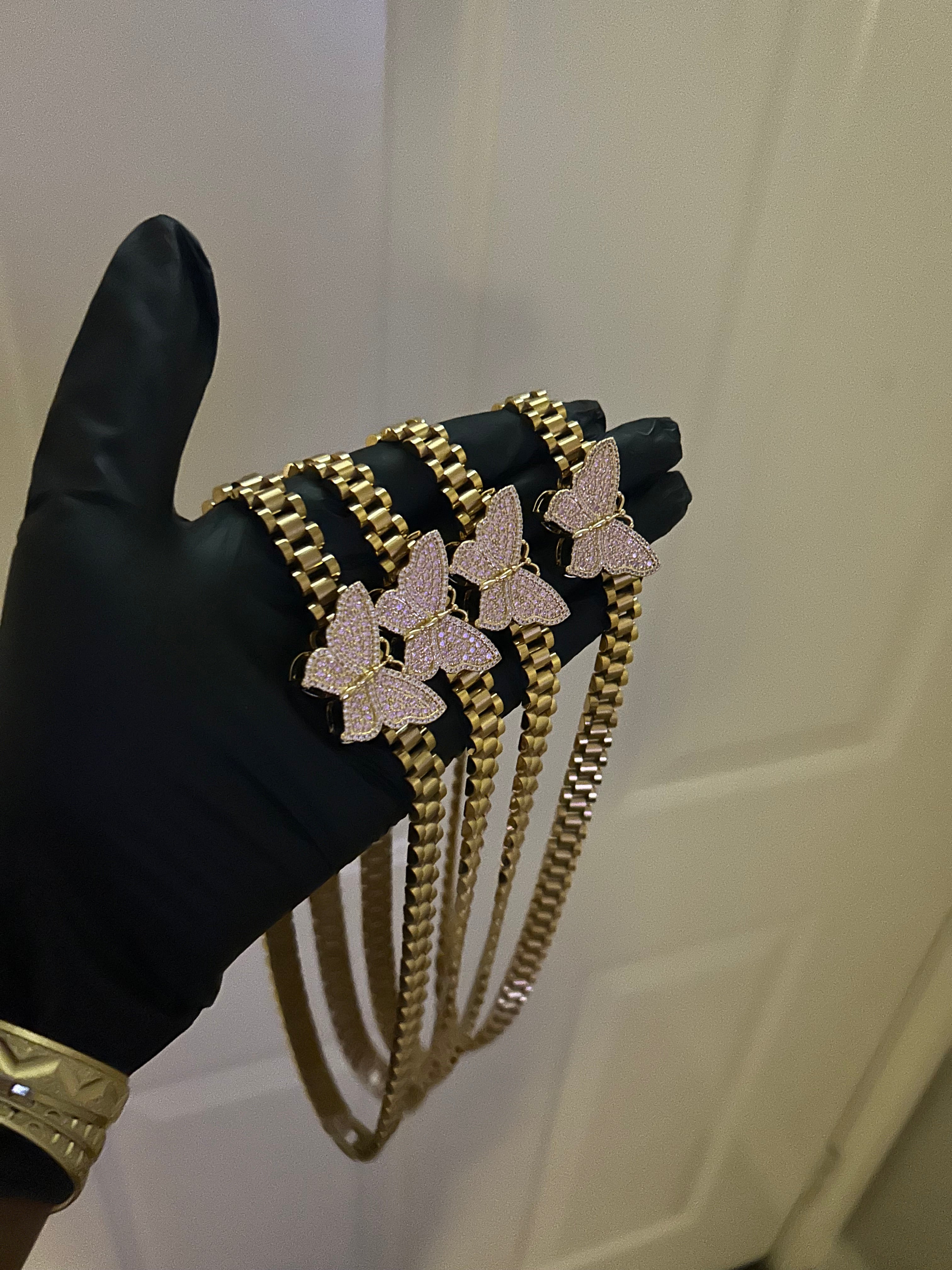 Butterfly Slider Pendant & Rolex Chain Pre Order