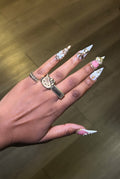 Cat Face Double Finger Ring
