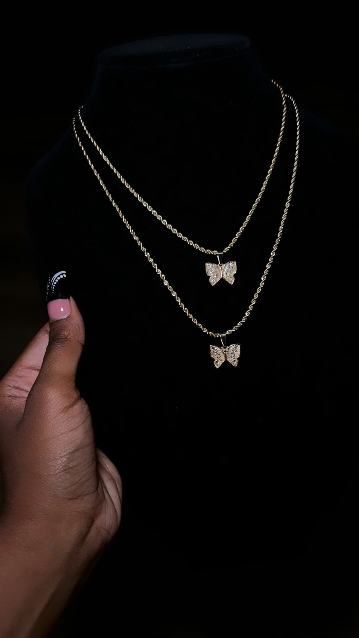 Butterfly CZ Pendant & Chain