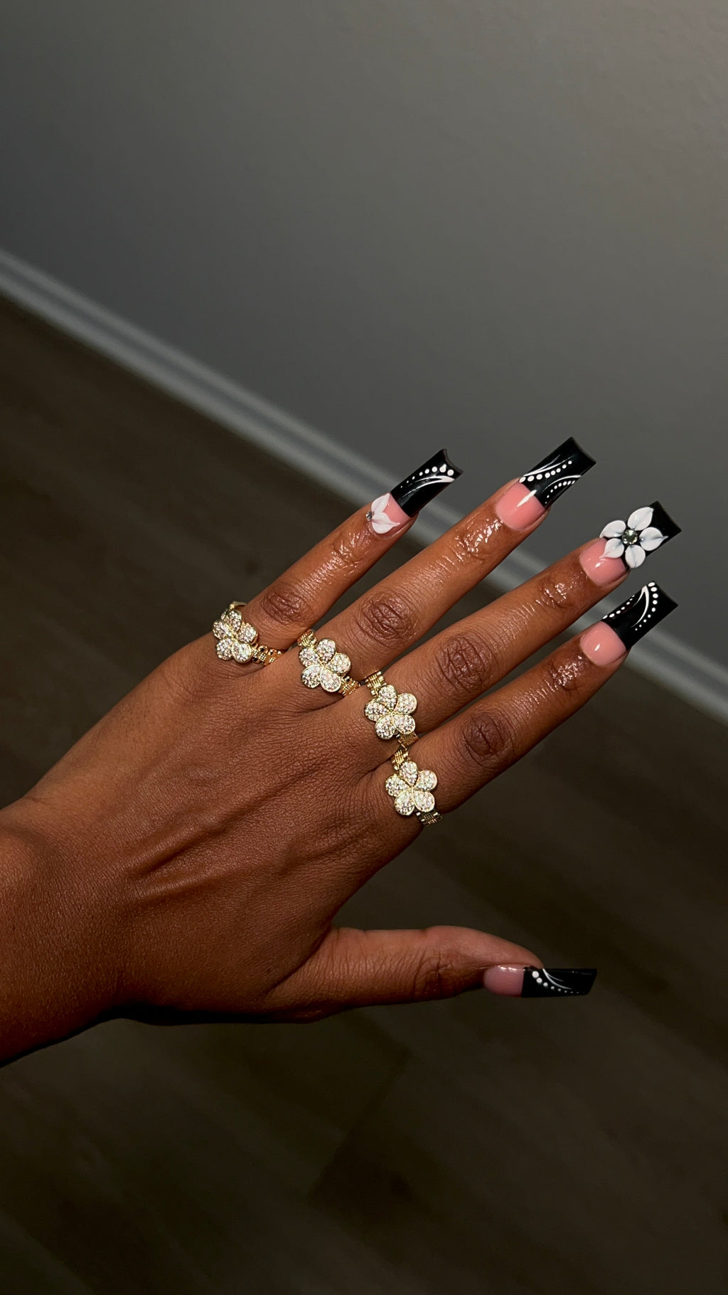 Floral Cz Ring On Rolex Band