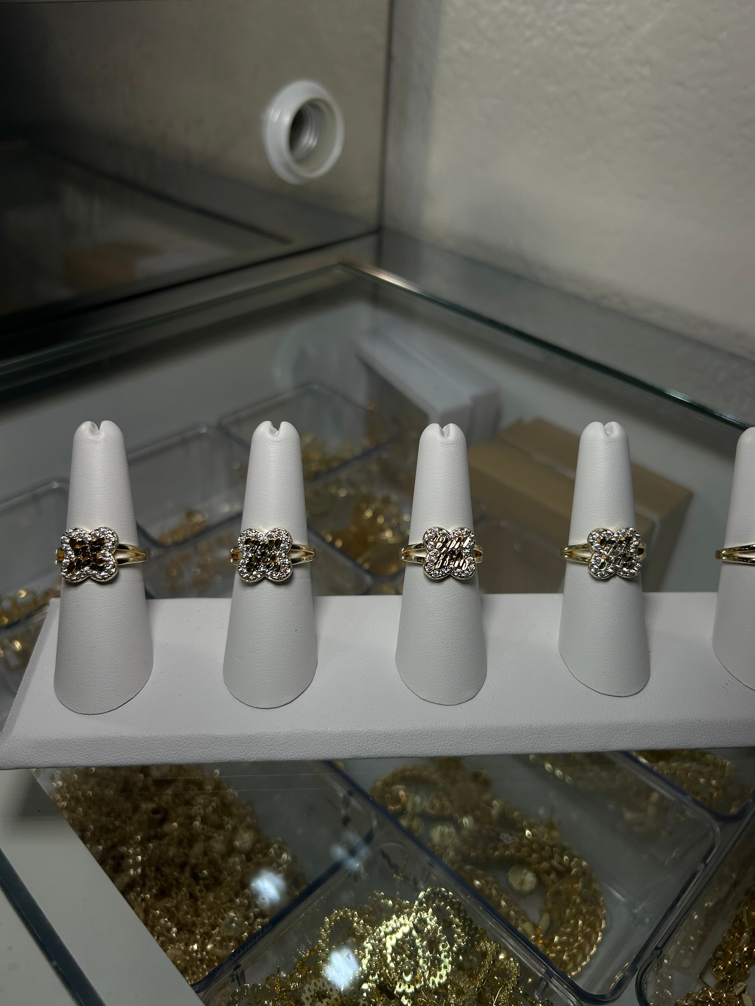 CZ Clover Nugget Ring