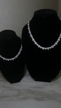 Silver Baguette Heart Necklace