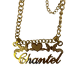 18k Gold Custom Name Necklace With Butterfly and Heart