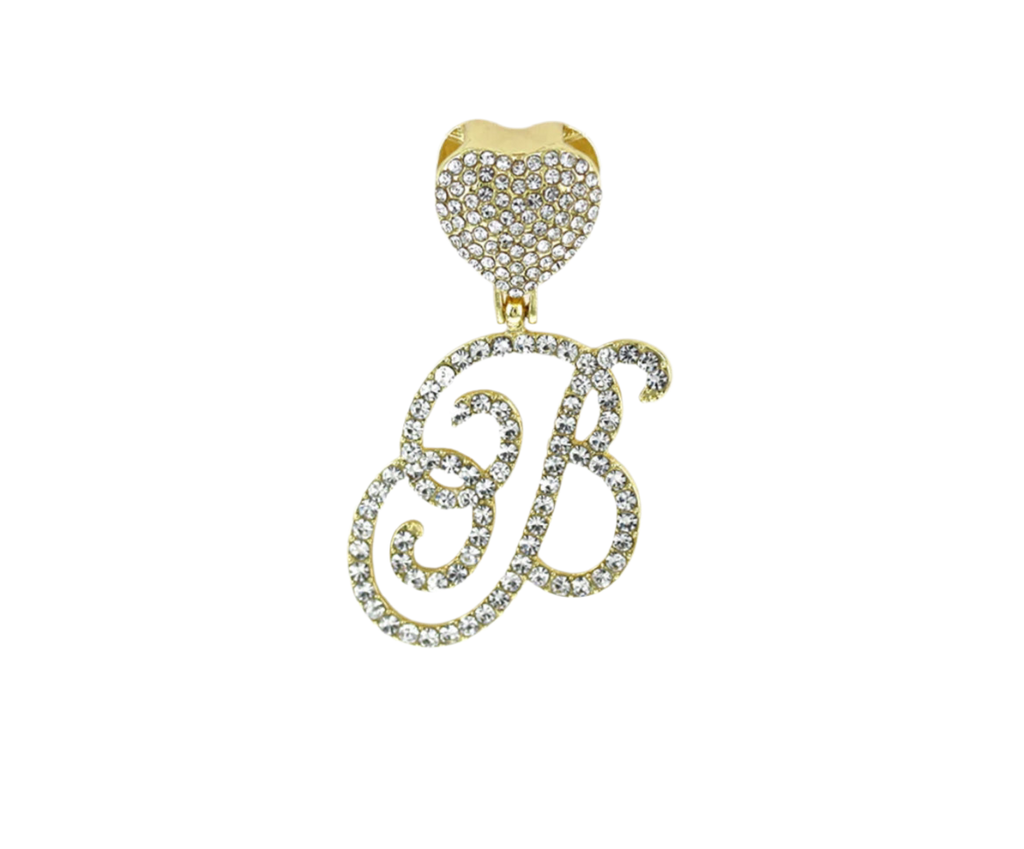 Gold Large Heart Initial Pendant