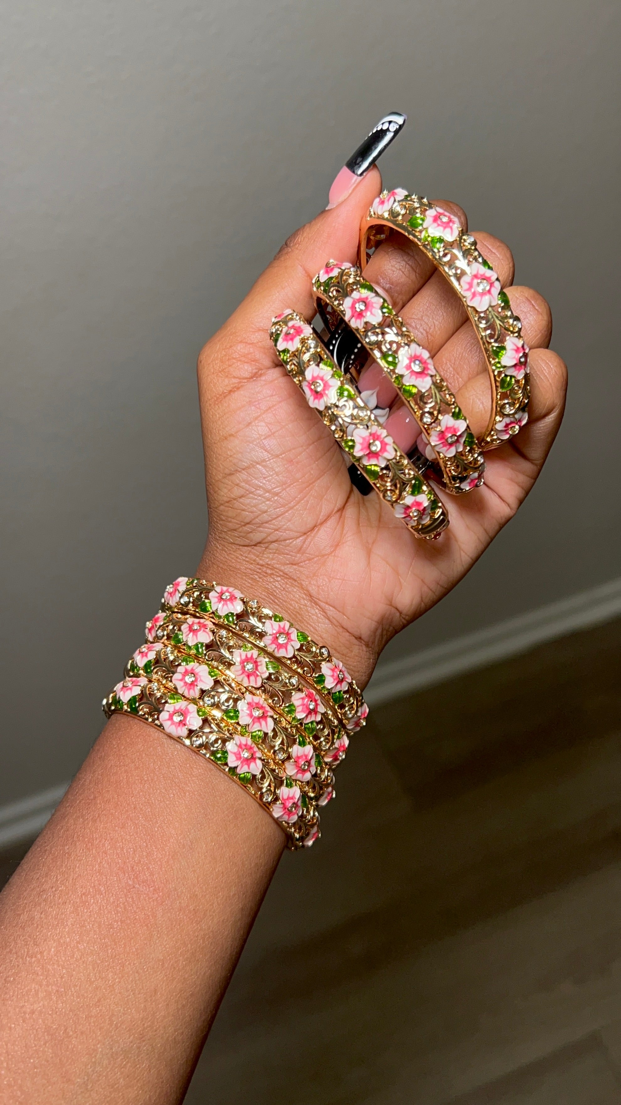 Golden Floral Bangles