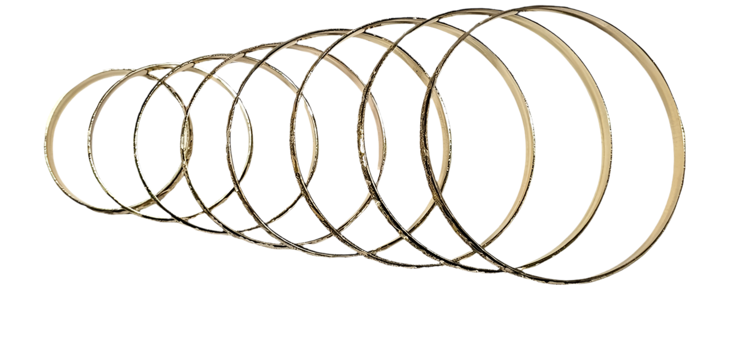 18K Gold Bangles Mixed Designs