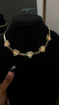 Kitty Rolex Heart Cuban Necklace