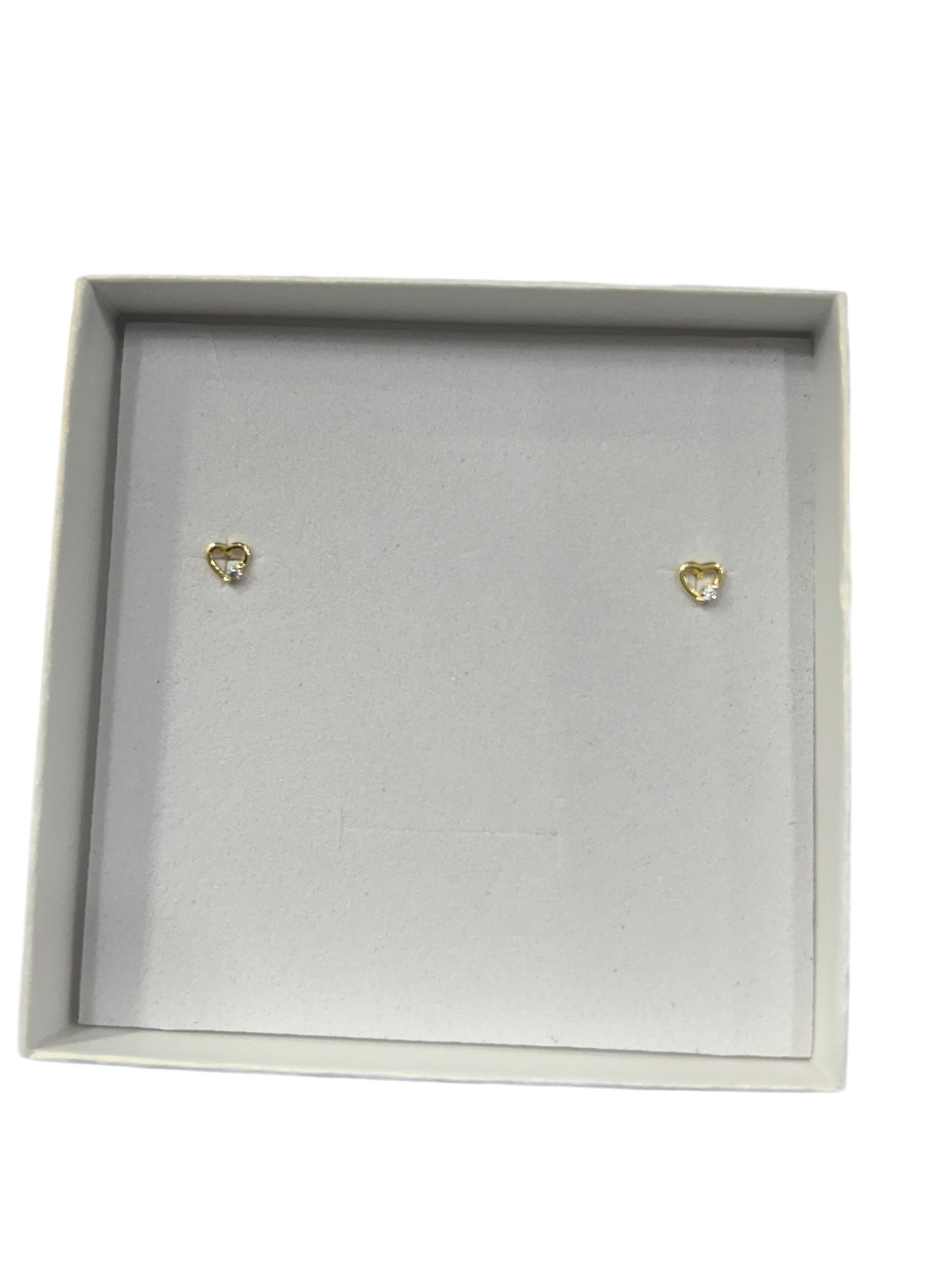 Mini Open Heart Stud Earrings