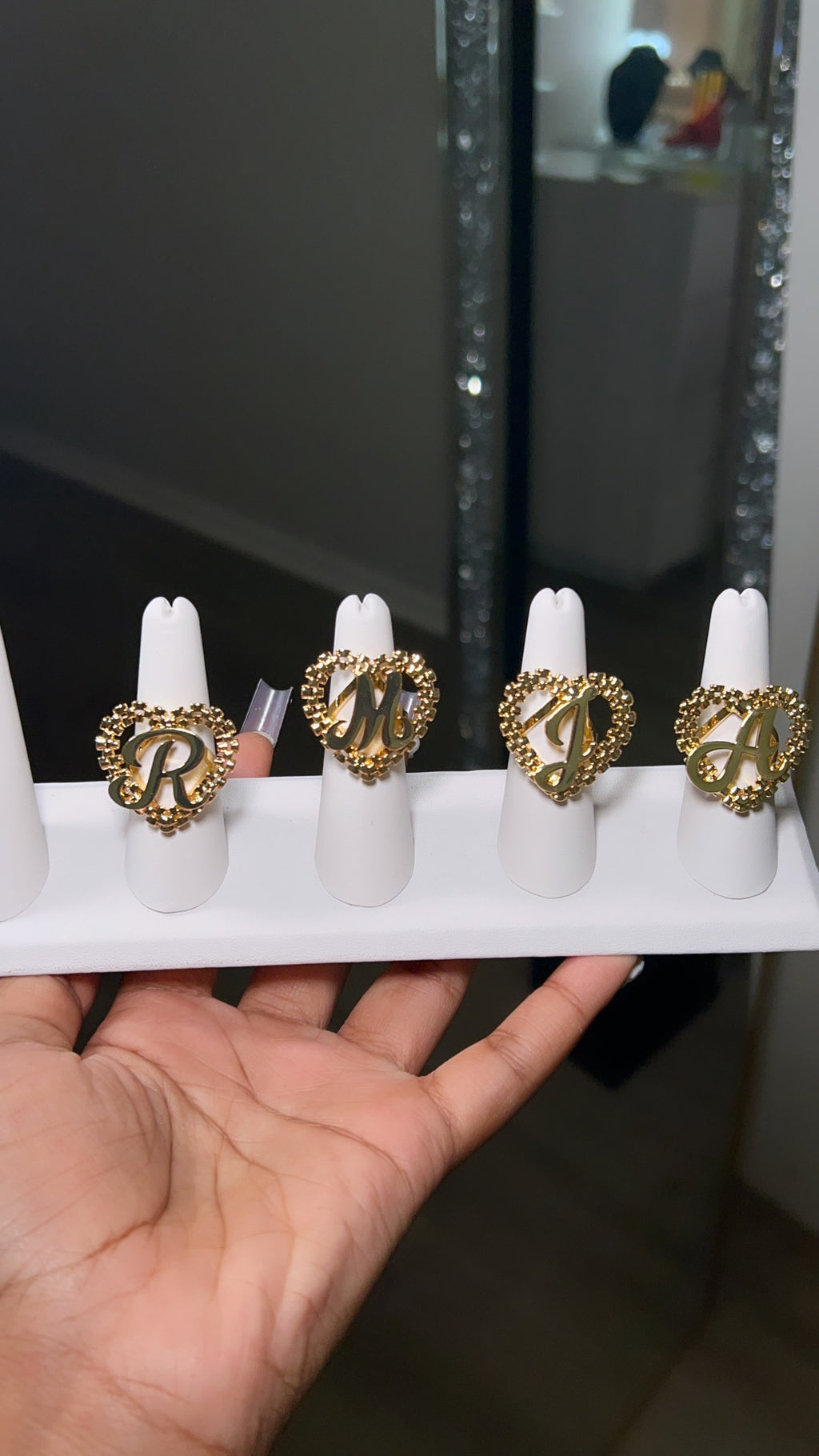 Rolex Heart Initial Ring Ready To Ship