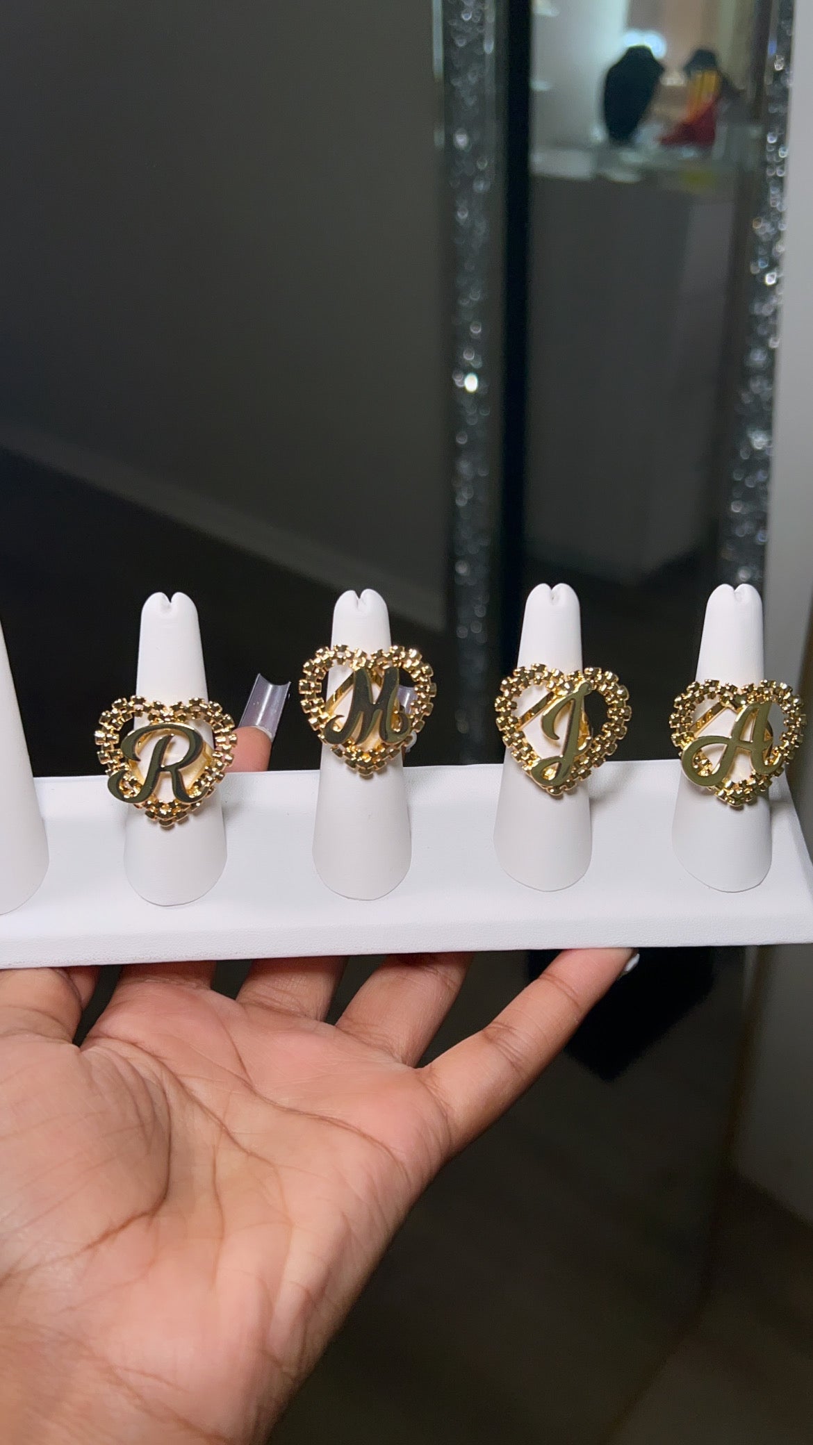 Rolex Heart Initial Ring Ready To Ship