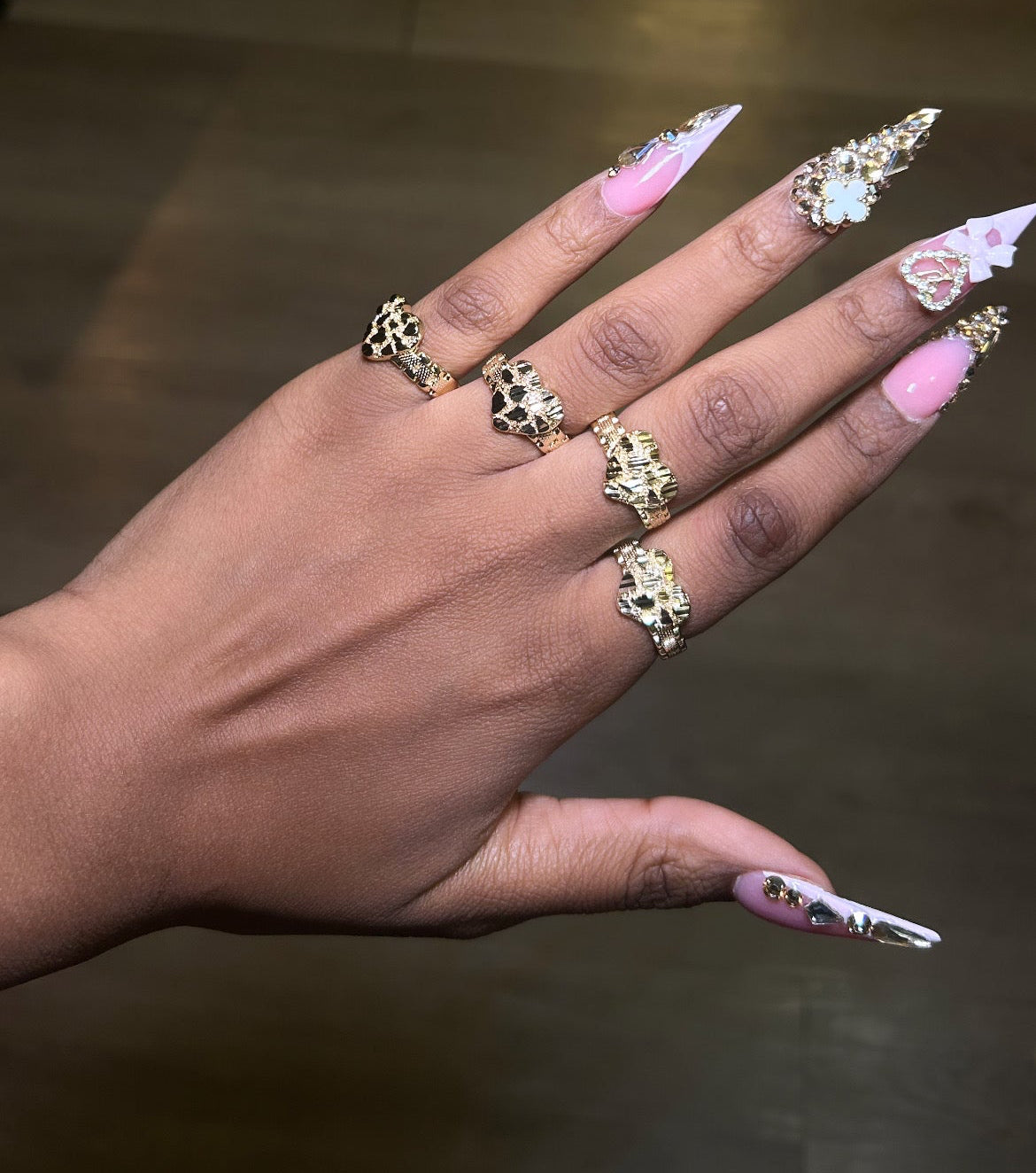 Heart Nugget Rolex Band Ring