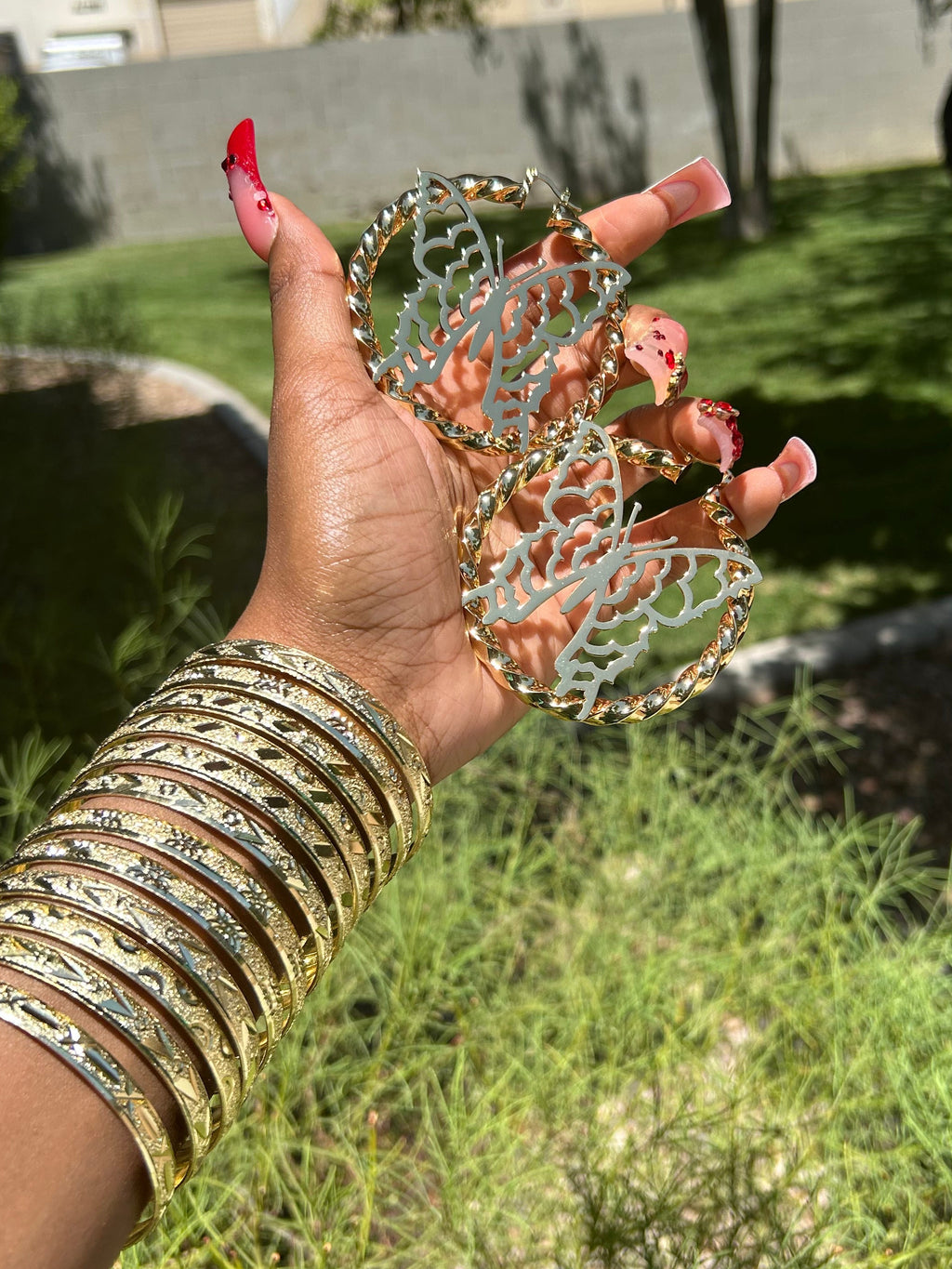 Butterfly Oversized Hoops