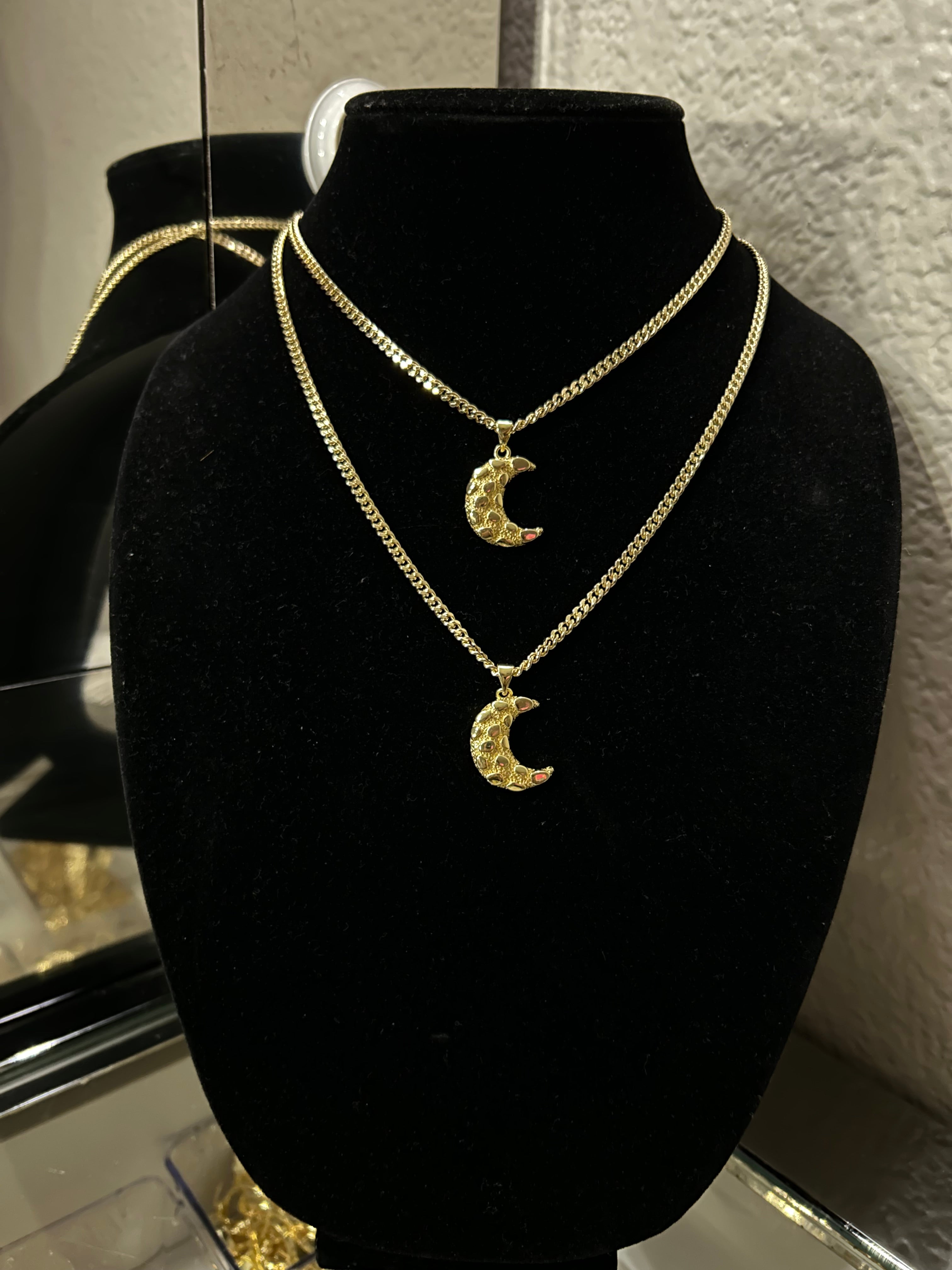 Moon Nugget Pendant & Chain