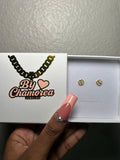 Cz Clover Stud Earrings