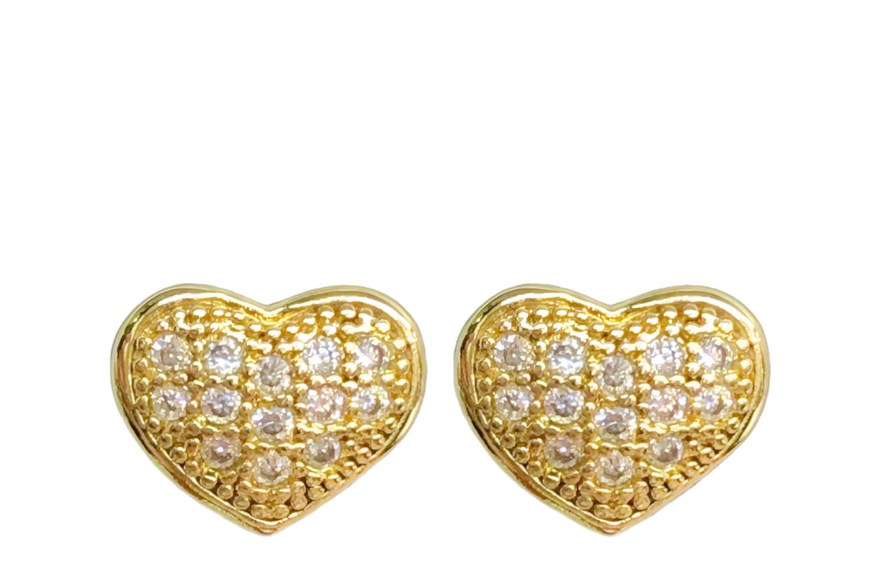 Heart CZ stud earrings