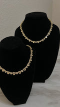 Gold Baguette Heart Necklace