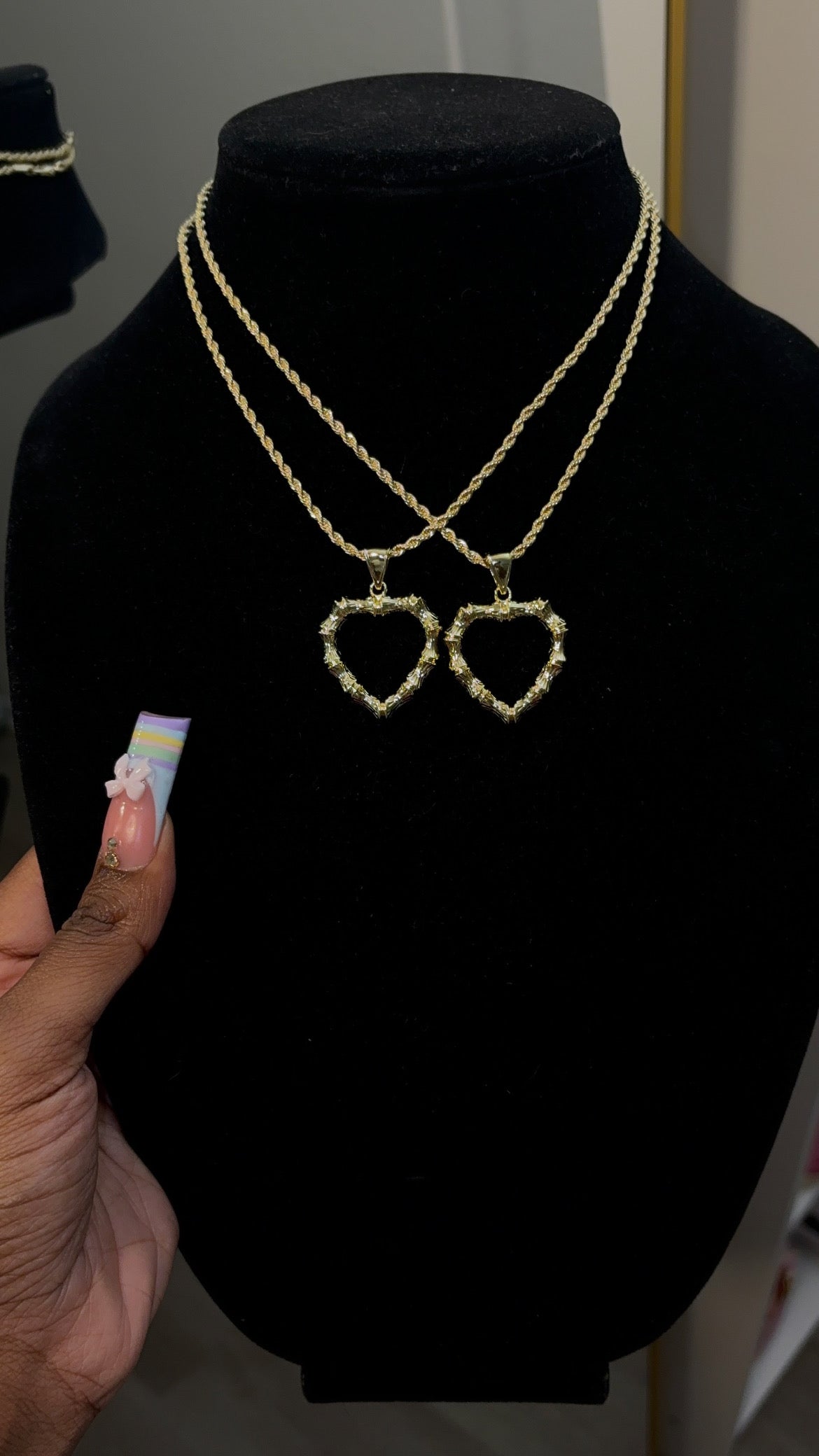 Bamboo Heart Pendant & Chain