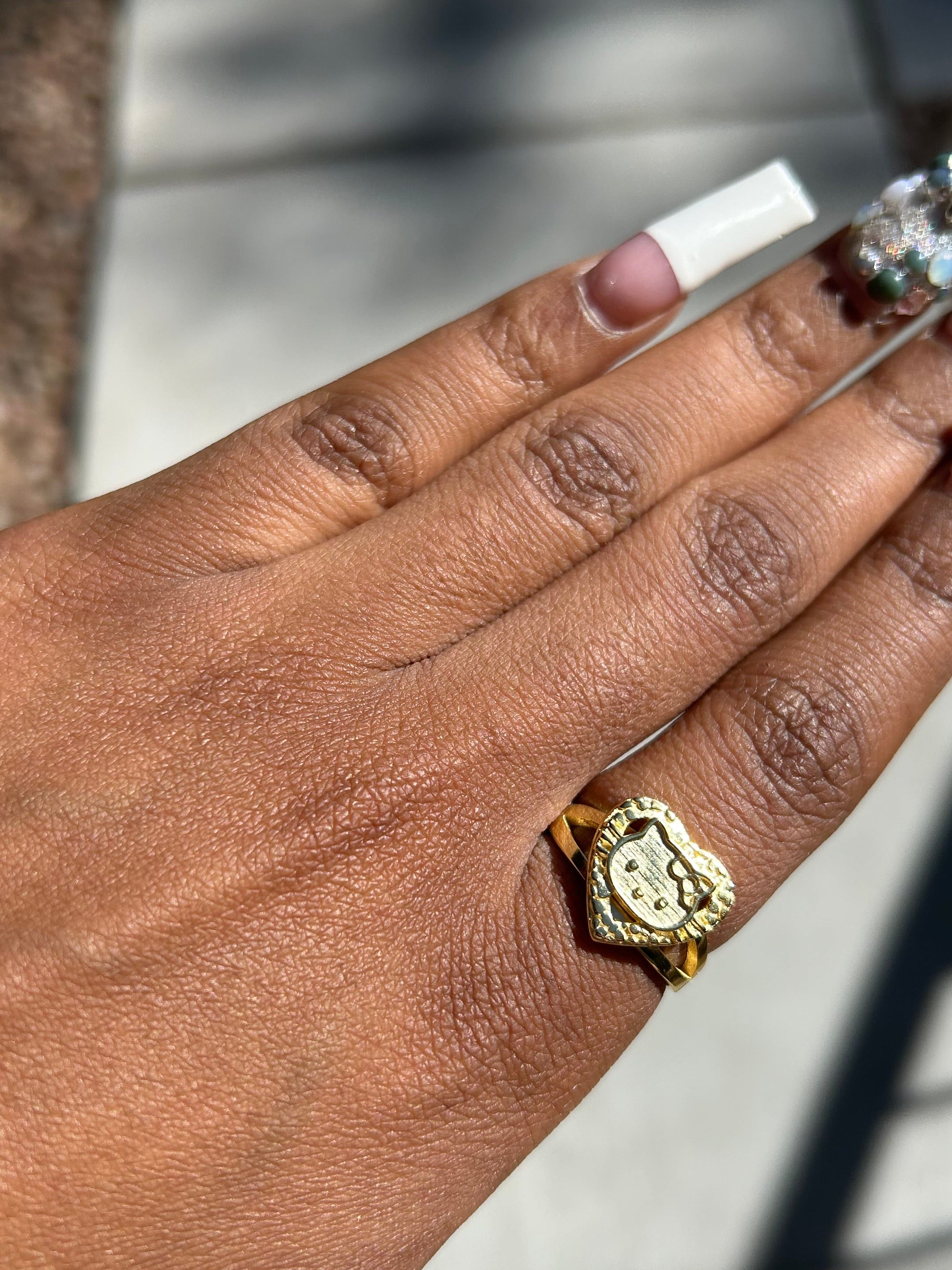 Heart Cat Nugget Ring