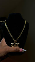 Custom Name Pendant With Rolex Crown On Bail