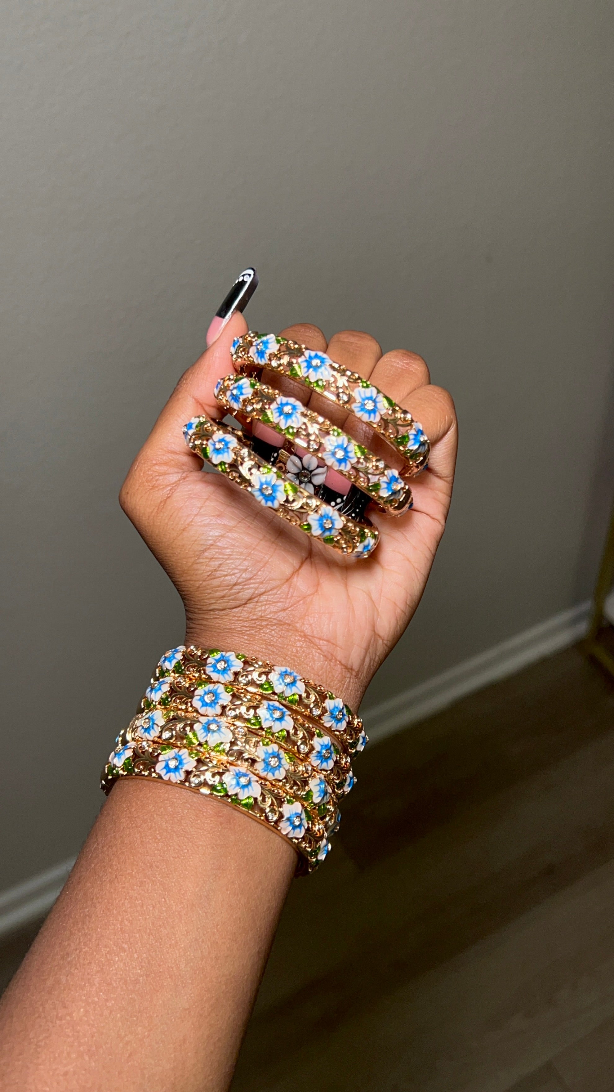 Golden Floral Bangles