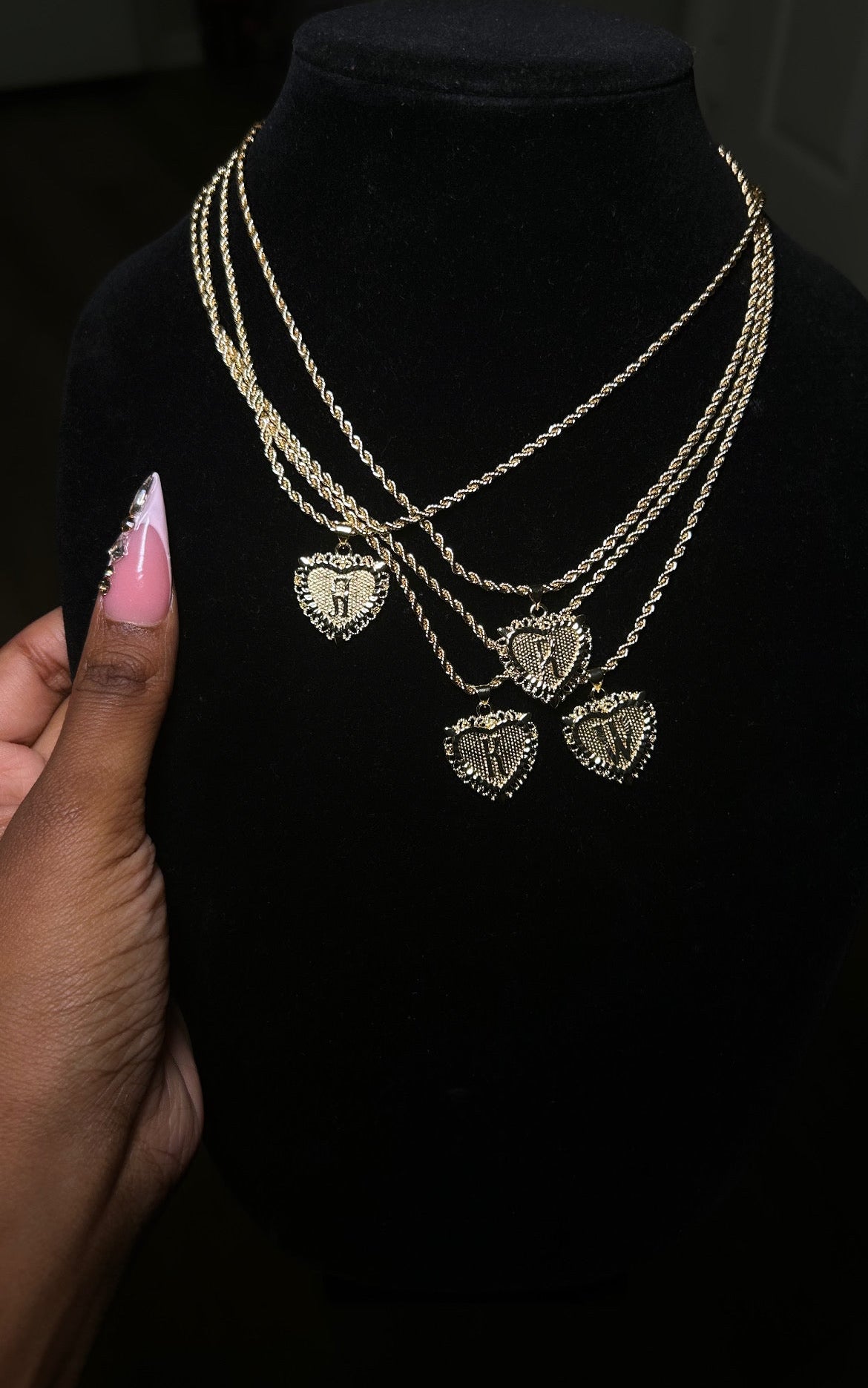 Gold Heart Initial Chain & Pendant